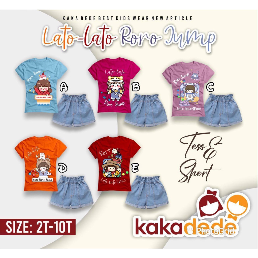 Setelan daily anak cewek Lato Lato roro jump by kakadede