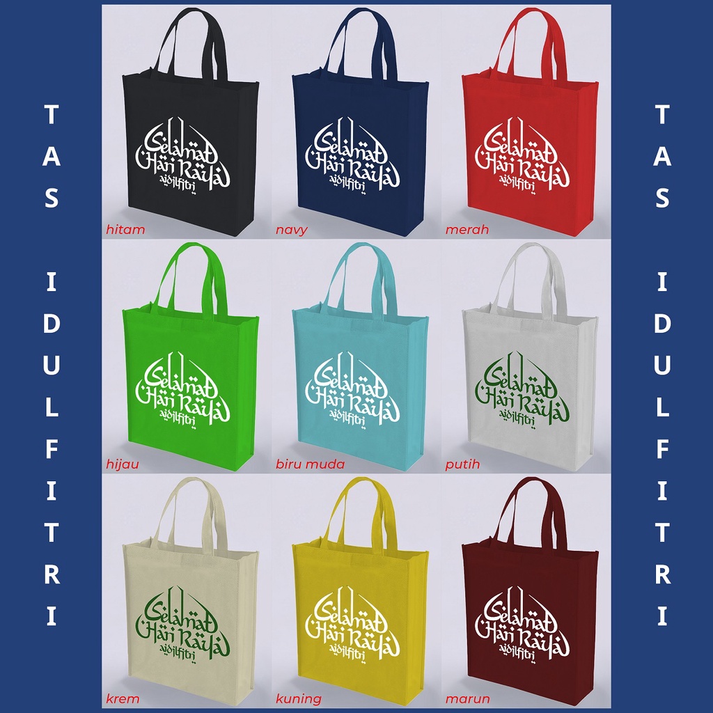 

Tas Idul Fitri Spunbond - Tas Parcel Lebaran - Totebag Parsel THR Lebaran Idul Fitri