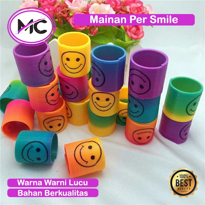 Slinky Rainbow Kecil Mainan Per Smile Pelepas Stress Yoyo Pegas Spiral Murah