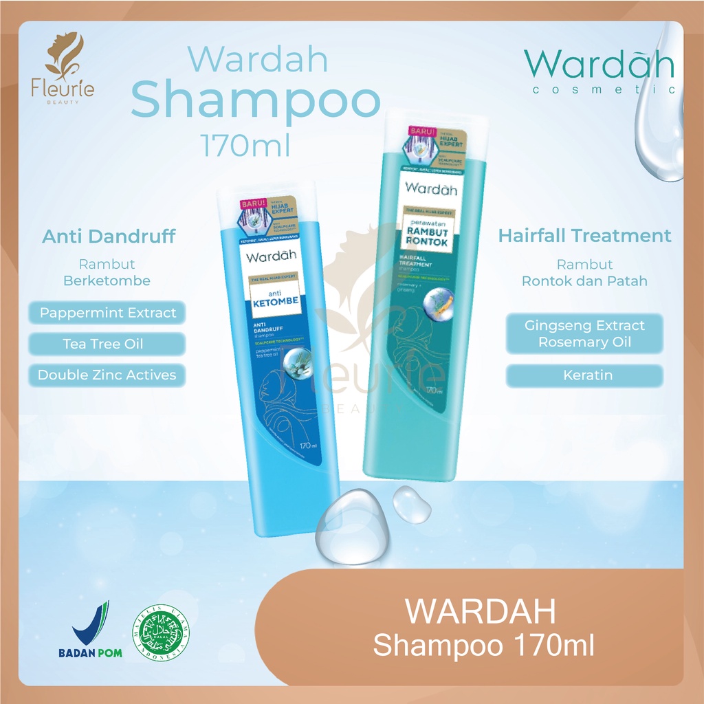 Wardah Shampoo Anti Dandruff / Hairfall Treatment 170ml - Shampo Anti Ketombe / Rambut Rontok Wardah Original BPOM