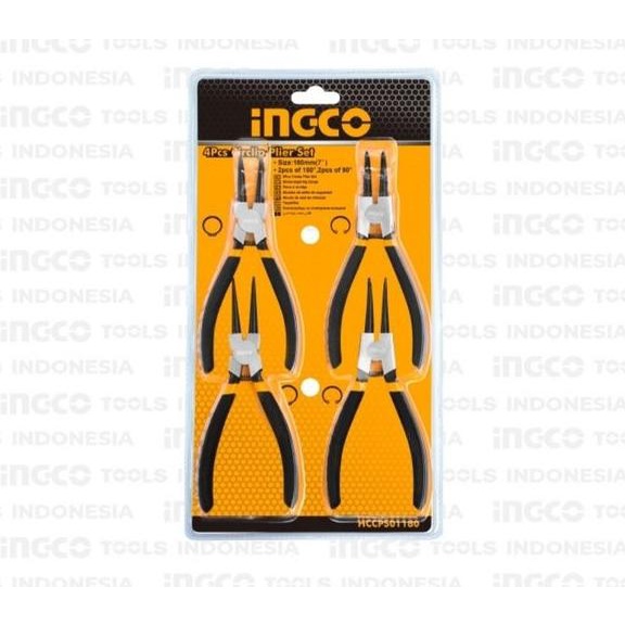 

Tang Snap Ring 7" INGCO HCCPS01180 SET 4Pcs Circlip Plier 4 Pcs 7 Inch DISKON