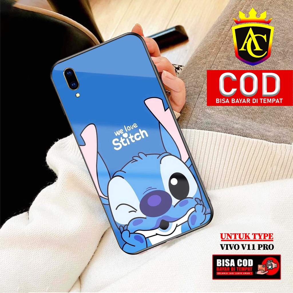 Case Vivo V11 Pro - Aneka Case - [ KTN ] Softcase Glass - Hardcase Glossy - Fashion Case hp Vivo V11
