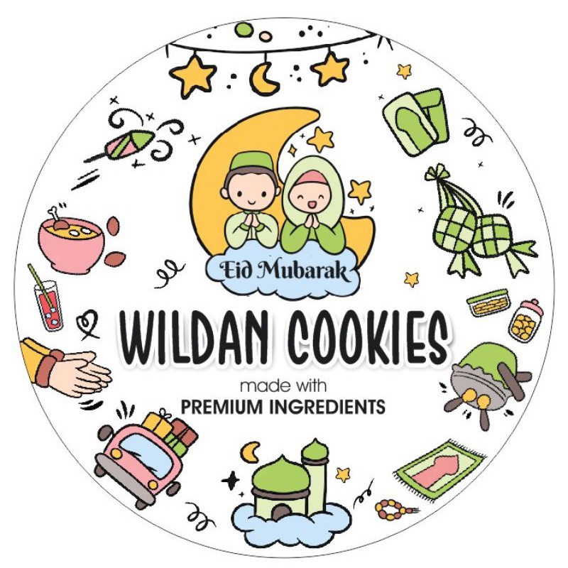 

label stiker kue kering lebaran ukuran 4cm