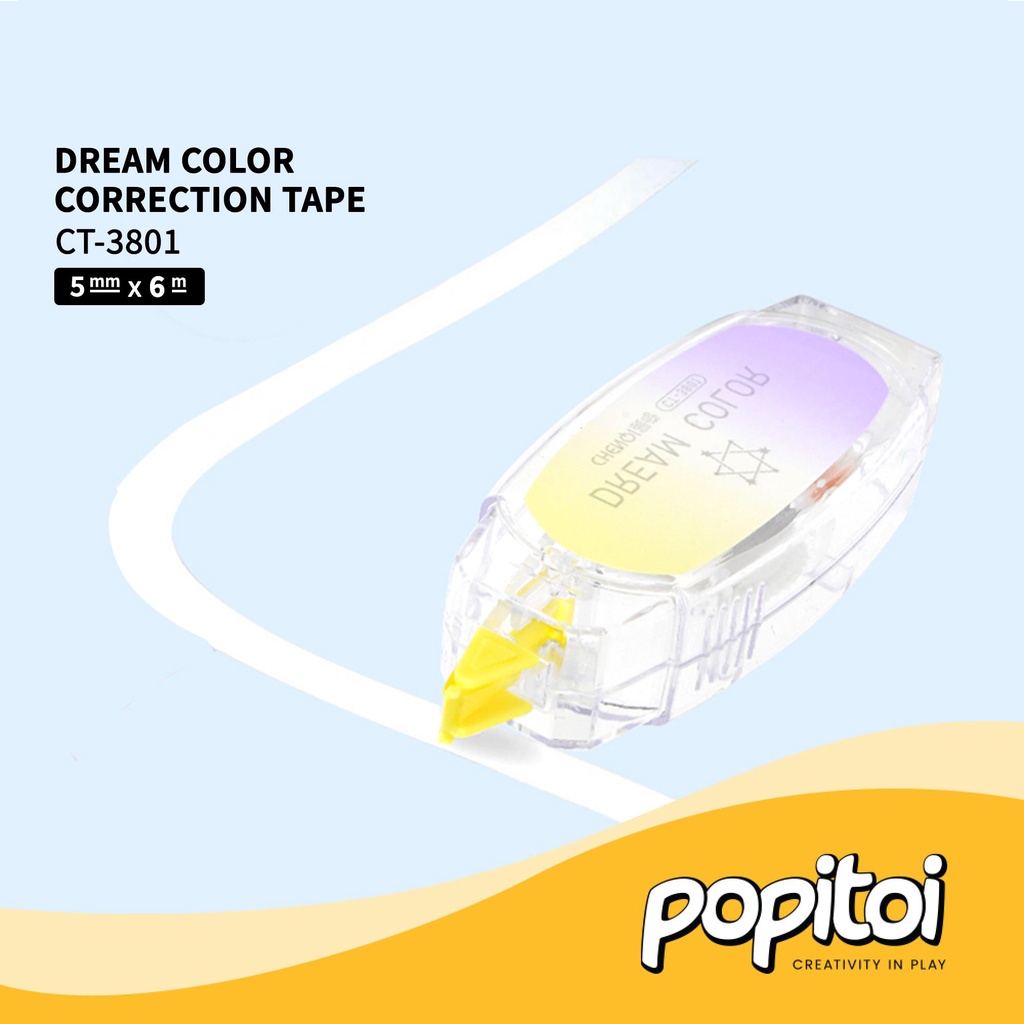 

Chenqi Dream Color Transparent Correction Tape Tipe X Transparan 5mm x 6m