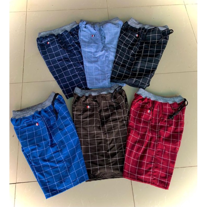 celana pendek tartan paket usaha