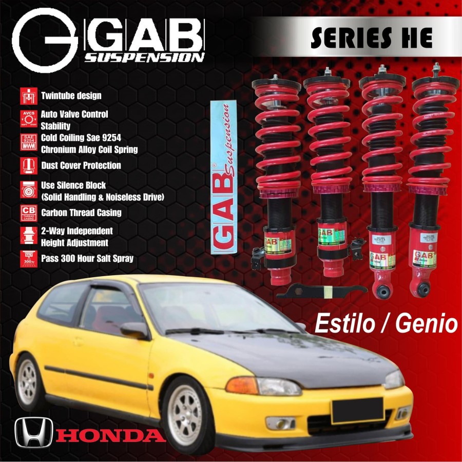 GAB HE SERIES Coilover Honda Civic EG Estilo Genio