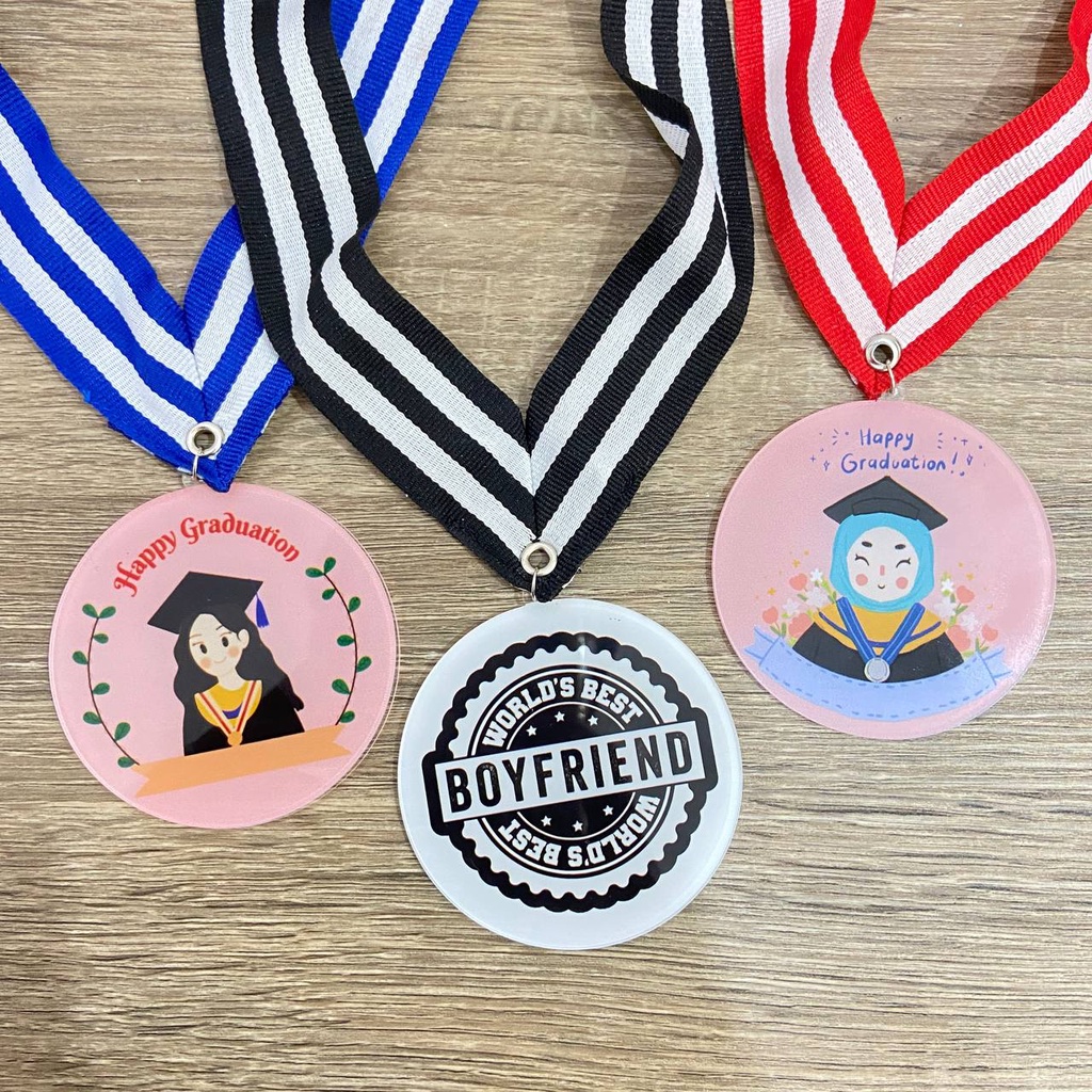 Medali Akrilik Custom / Medali Acrylic Print / Trofi Wisuda / Medali Penghargaan