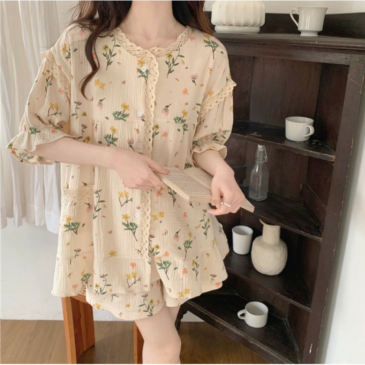 Baju Tidur Piyama Import Cute Korea Motif Kartun Lucu Baju Tidur Set Wanita Celana Pendek