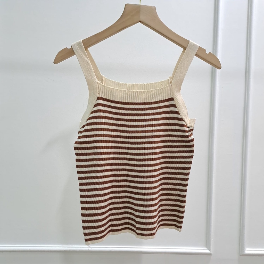 Baby Stripe Knitted TankTop - Atasan Wanita Import TM (2896-2)