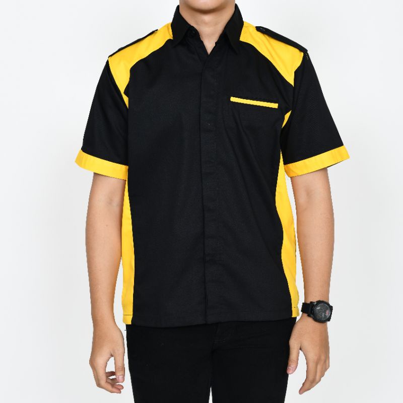 Baju Kerja Pria Lengan Pendek/Seragam Kerja Lapangan/Baju Pria Lengan Pendek/Seragam Custom Bordir/Baju Kerja Lapangan Pendek