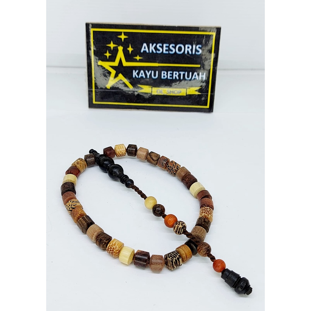 tasbih 33 butir kayu bertuah asli butiran tabung