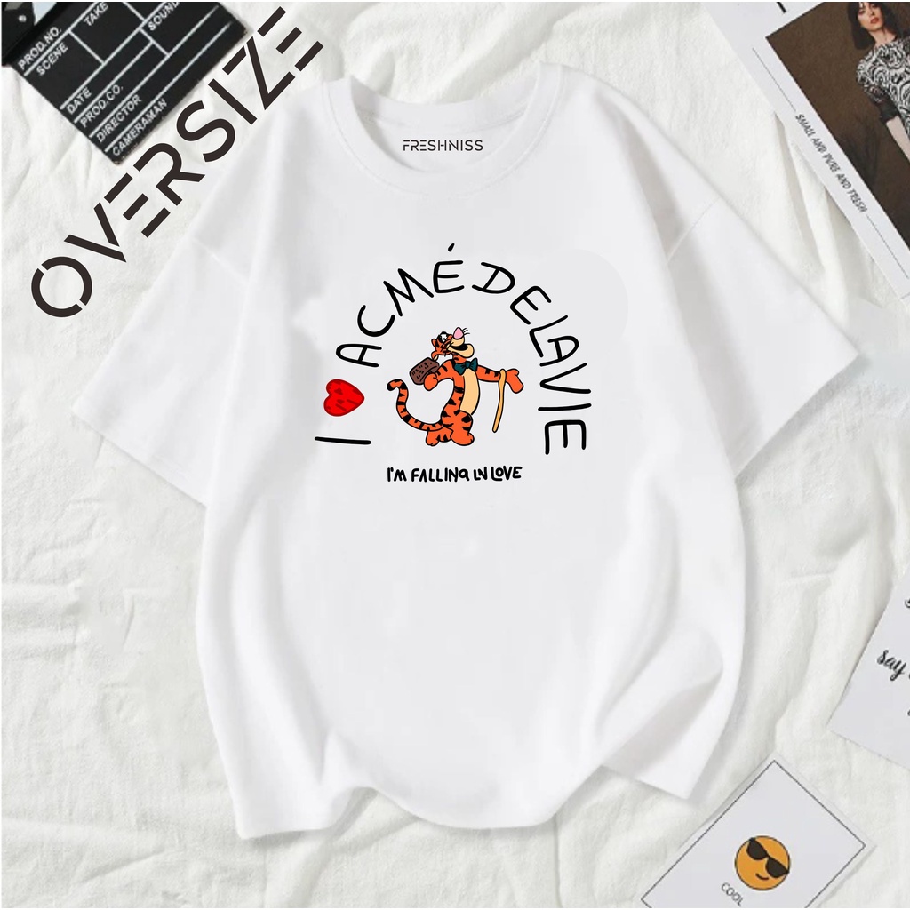 Baju Kaos Atasan ADLV Kekinian Lucu Imut Kawai Wanita Jumbo Oversize Lengan Pendek