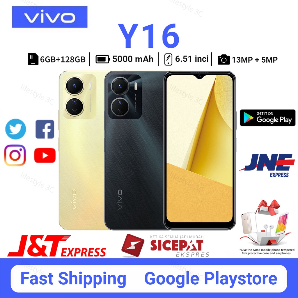 VIVO Y16 RAM 6GB/128GB HP Baru Garansi 1 Tahun