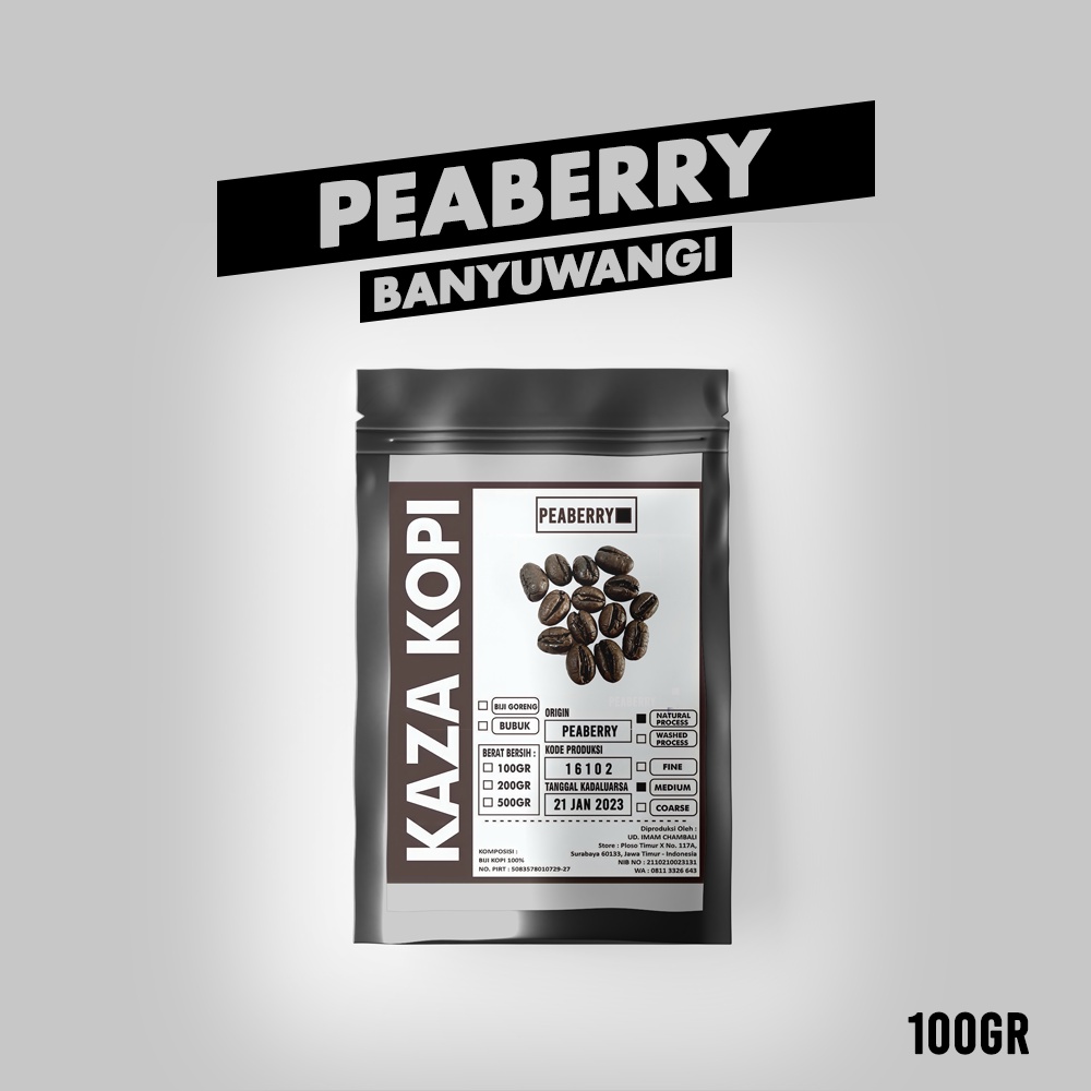 

Kopi Peaberry Banyuwangi Natural 100 gr