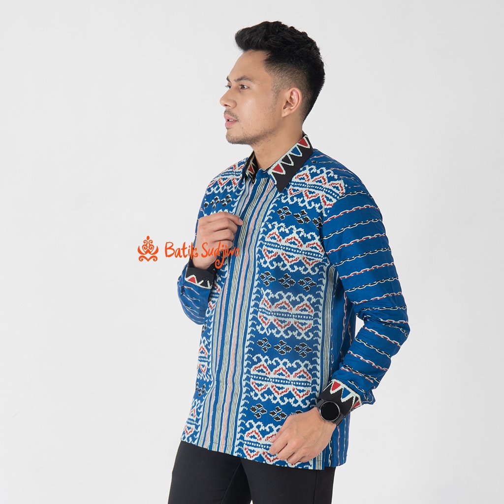 SUDJIWOBATIK 1135 Hem Kemeja Batik Pria Cowok Laki Laki Lengan Panjang Premium Lapis Furing Solo Laweyan Original