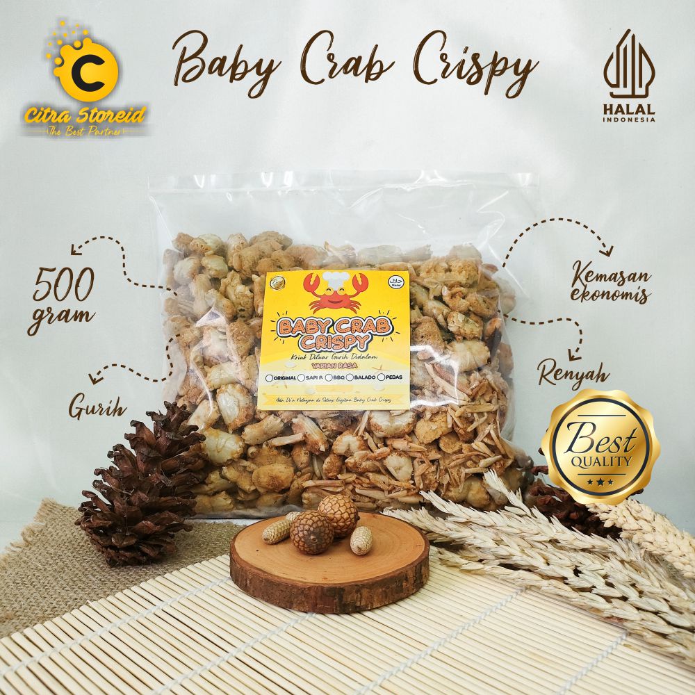 

CEMILAN HOMEMADE BABY CRAB CRISPY 1/2 KG MURAH KEKINIAN VIRAL TERLARIS ENAK SEHAT MAKANAN RINGAN HALAL TANPA MINYAK TANPA CAPIT