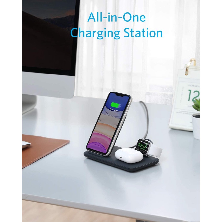 Anker PowerWave 3-in-1 Stand with Watch Charging Cable Holder - B2579
