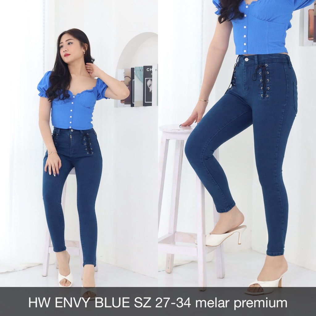 CELANA JEANS WANITA HW ENVY BLUE