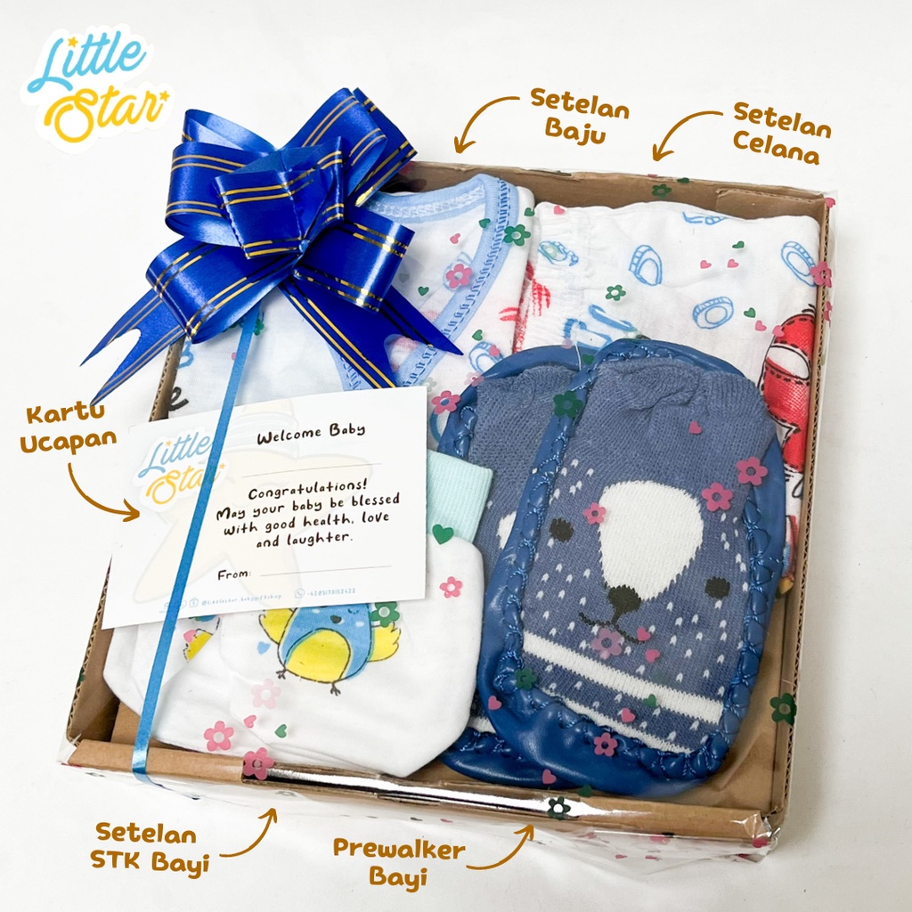 Paket C Parsel Bayi Baru Lahir Kado Hampers Newborn Baby Gift Set Hadiah Pakaian Setelan Anak Unisex