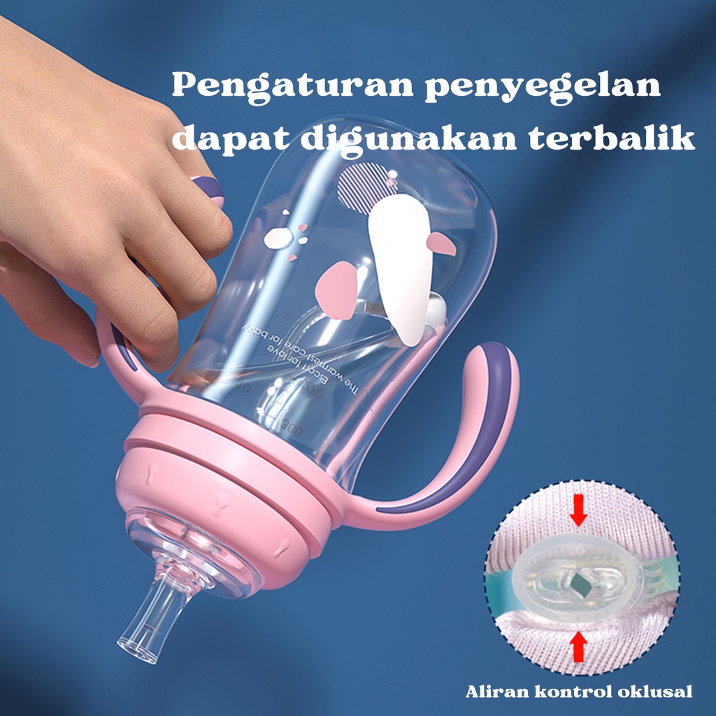 1 cangkir 3 kegunaan Botol Susu Bayi Botol Perawatan Air Cangkir Pelatihan Sippy Cup Untuk Anak-anak Bayi (0-2tahun)