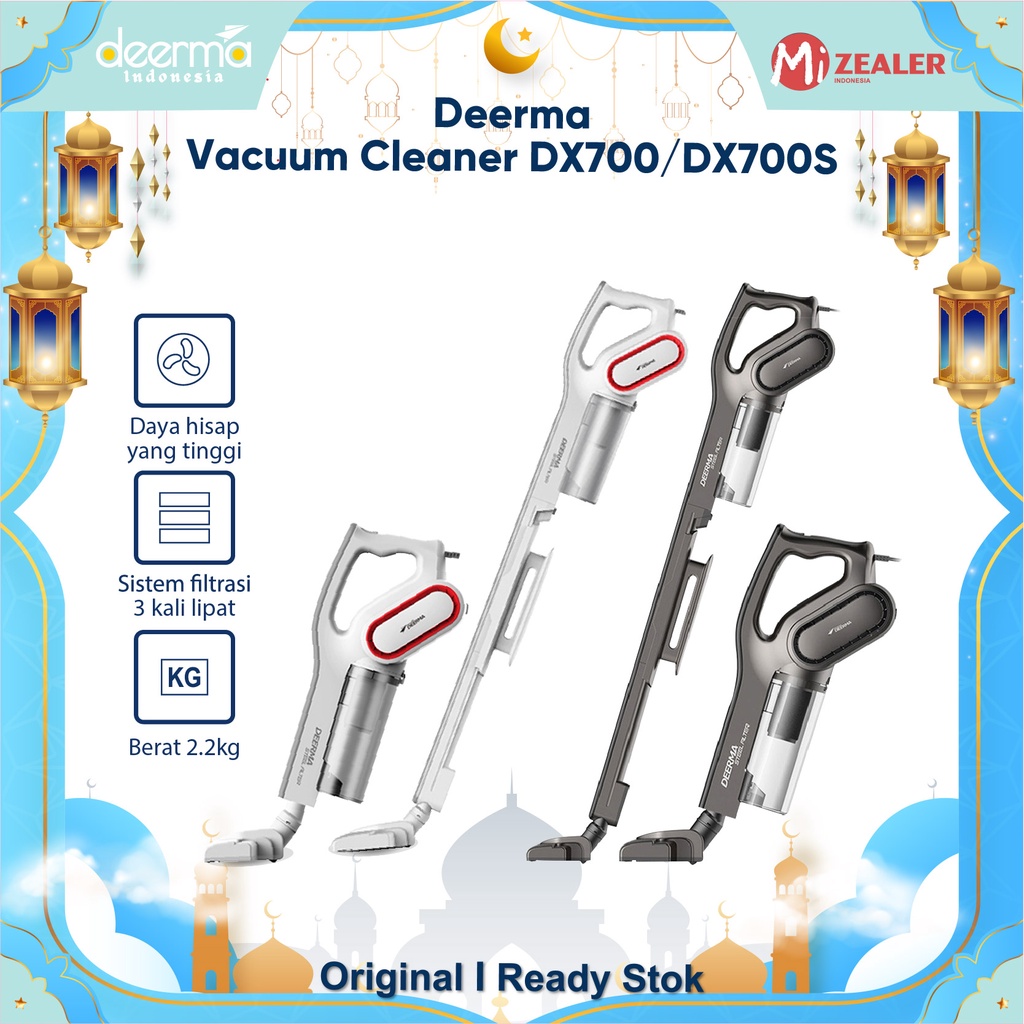 Deerma DX700S DX700 Vacuum Cleaner Handheld Black 2-in-11L Dust Box Low Noise Triple Filter