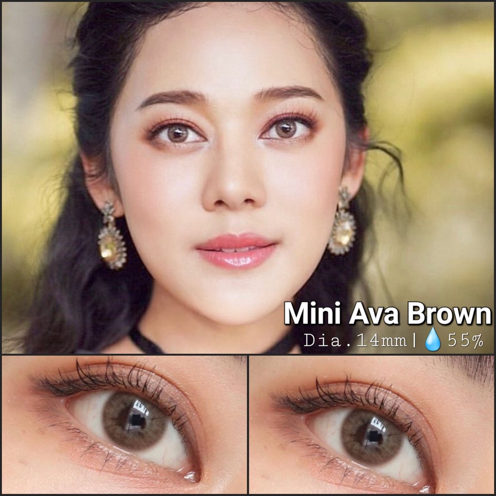 ORIGINAL Softlens MINI AVA BROWN GREY KITTY KAWAII Softlen Normal Minus