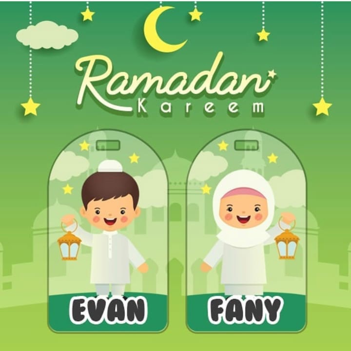 Gantungan Tas Anak Moslem Ramadhan Idul Fitri Kado Lebaran anak sholeh muslimin muslimah