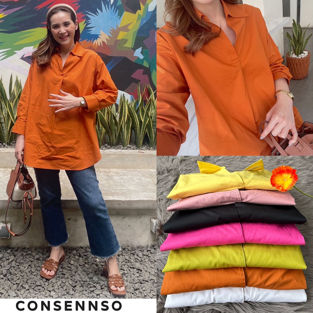 CONSENNSO v neck oversized blouse