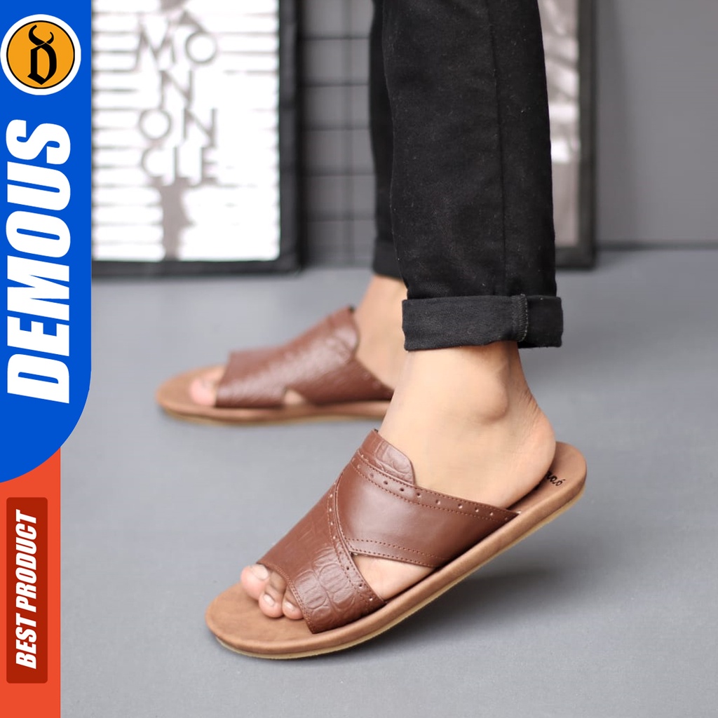 DEMOUS Ifryt - Sandal Kulit Pria Slop Casual