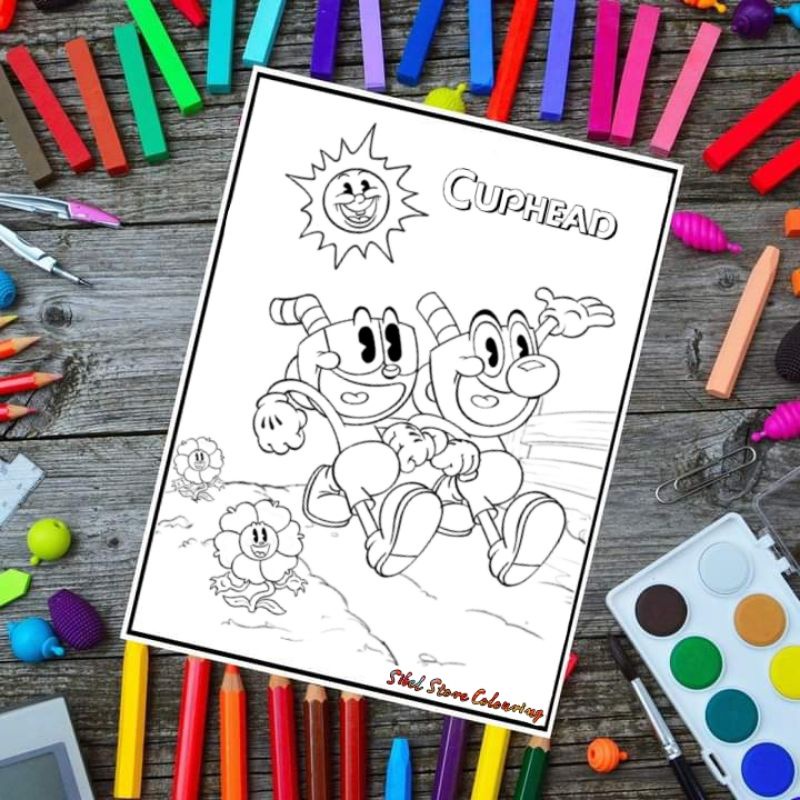 

Kertas Mewarnai Gambar Karakter Anak Tema Cuphead / Kertas Gambar (10 Lembar Gambar)