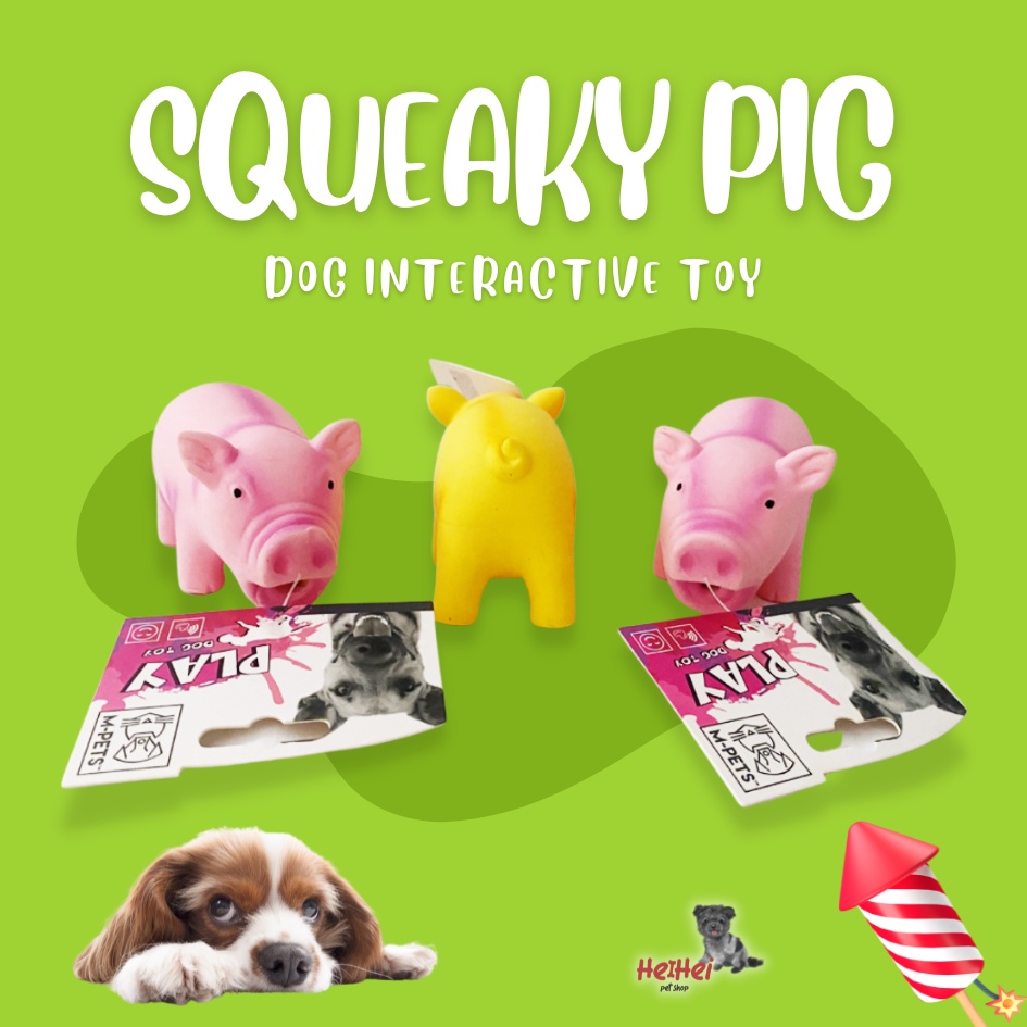 M-Pets Squeaky Pig Remy Dog Toy / Mainan Gigit Anjing Bunyi Interaktif