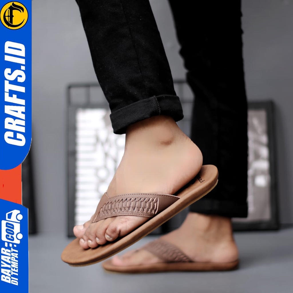 Sandal Kulit Pria Dewasa Sendal Jepit Crafts Bapho