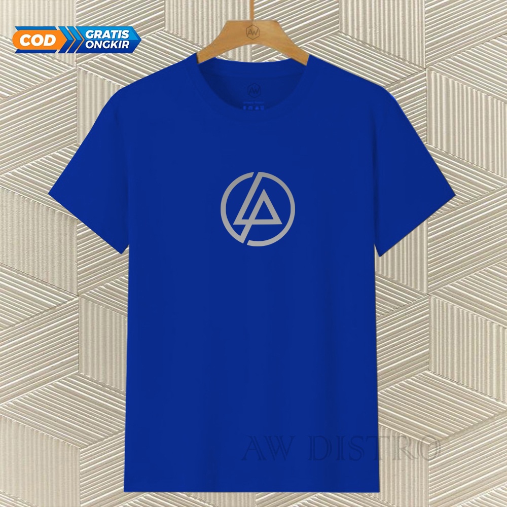 COD Baju Kaos Distro lp round Text Putih Premium Quality Lengan Pendek