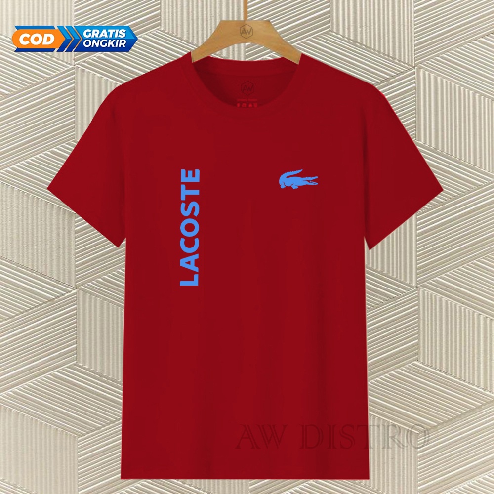 COD Baju Kaos Distro Lct Kirka Text Sky Blue Premium Quality Lengan Pendek