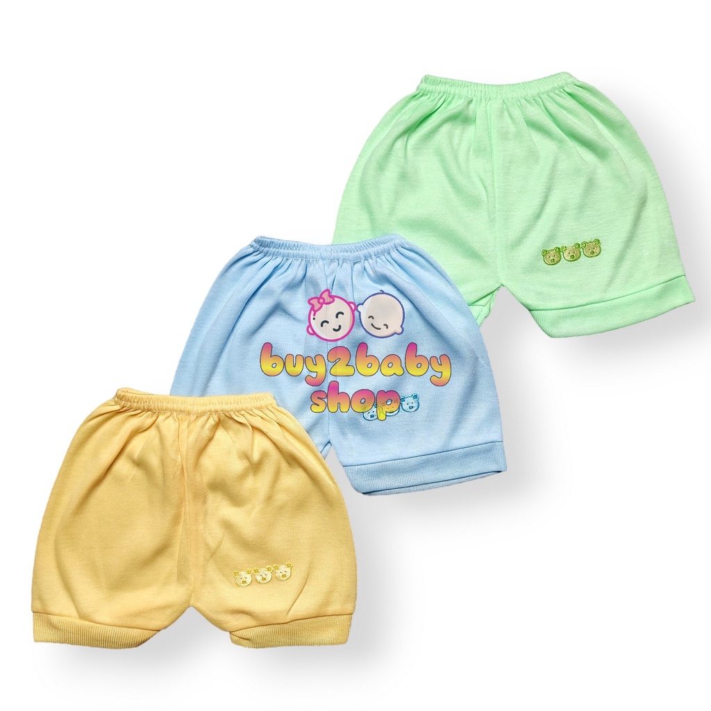 6 PCS Celana pendek bayi lusinan murah Dolphin Tisuka warna polos usia 1-4 Tahun isi 1-6 PCS
