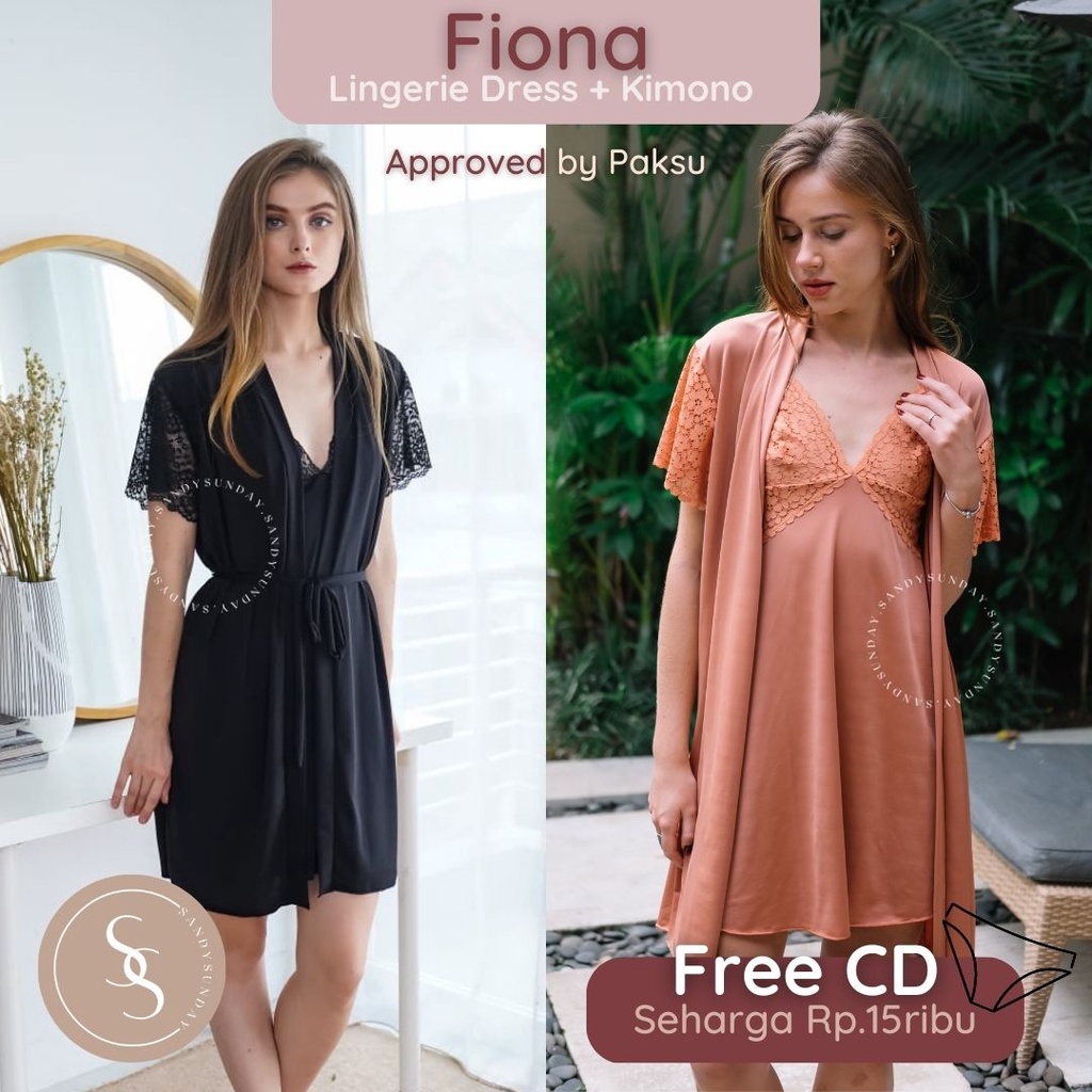 Lingerie Kimono Set Sexy Piyama Lingerie Wanita Linjeri Lingerie Hantaran Nightwear Wanita - FIONA