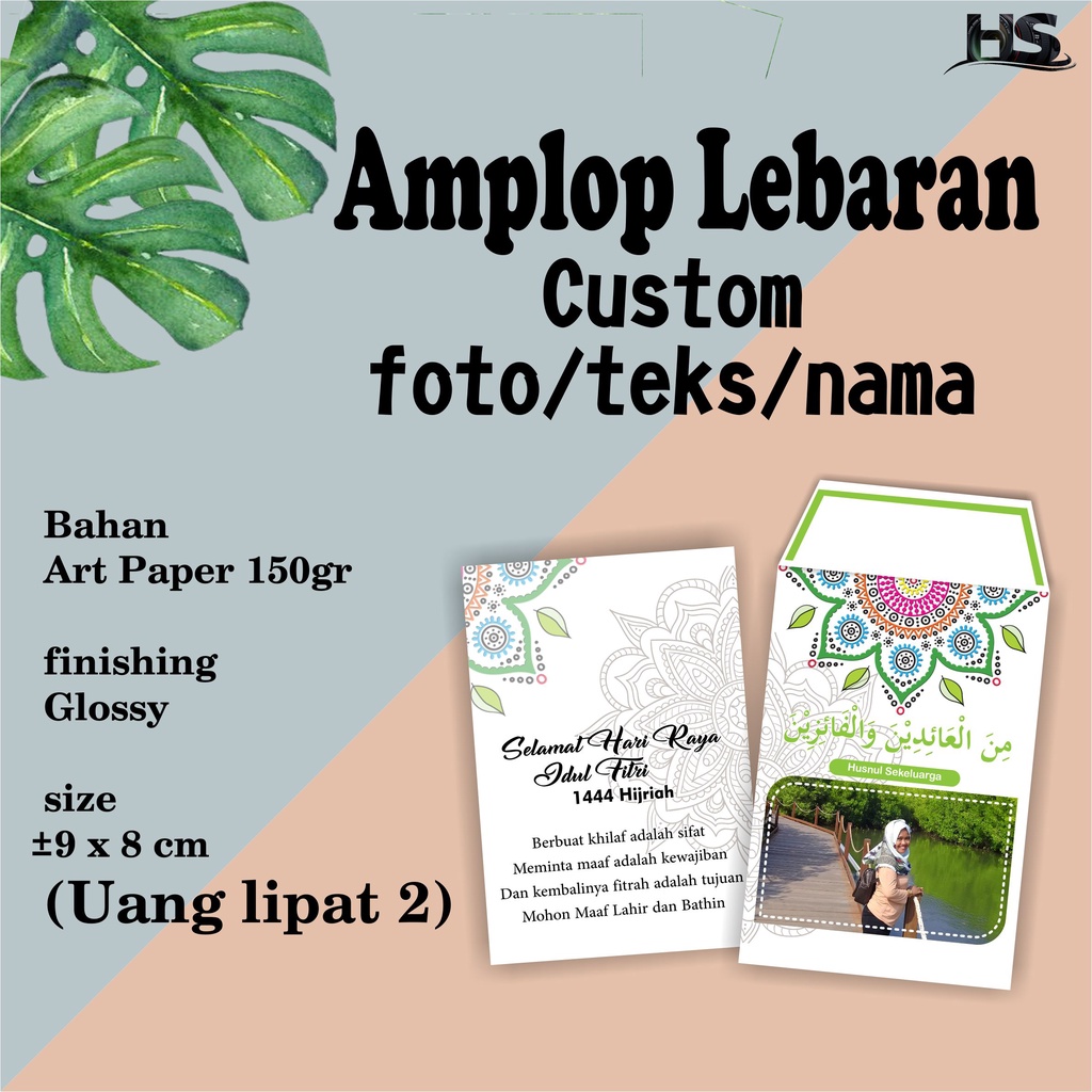 

Amplop Lebaran Lipat 2 (Bisa Reques Foto & Nama)