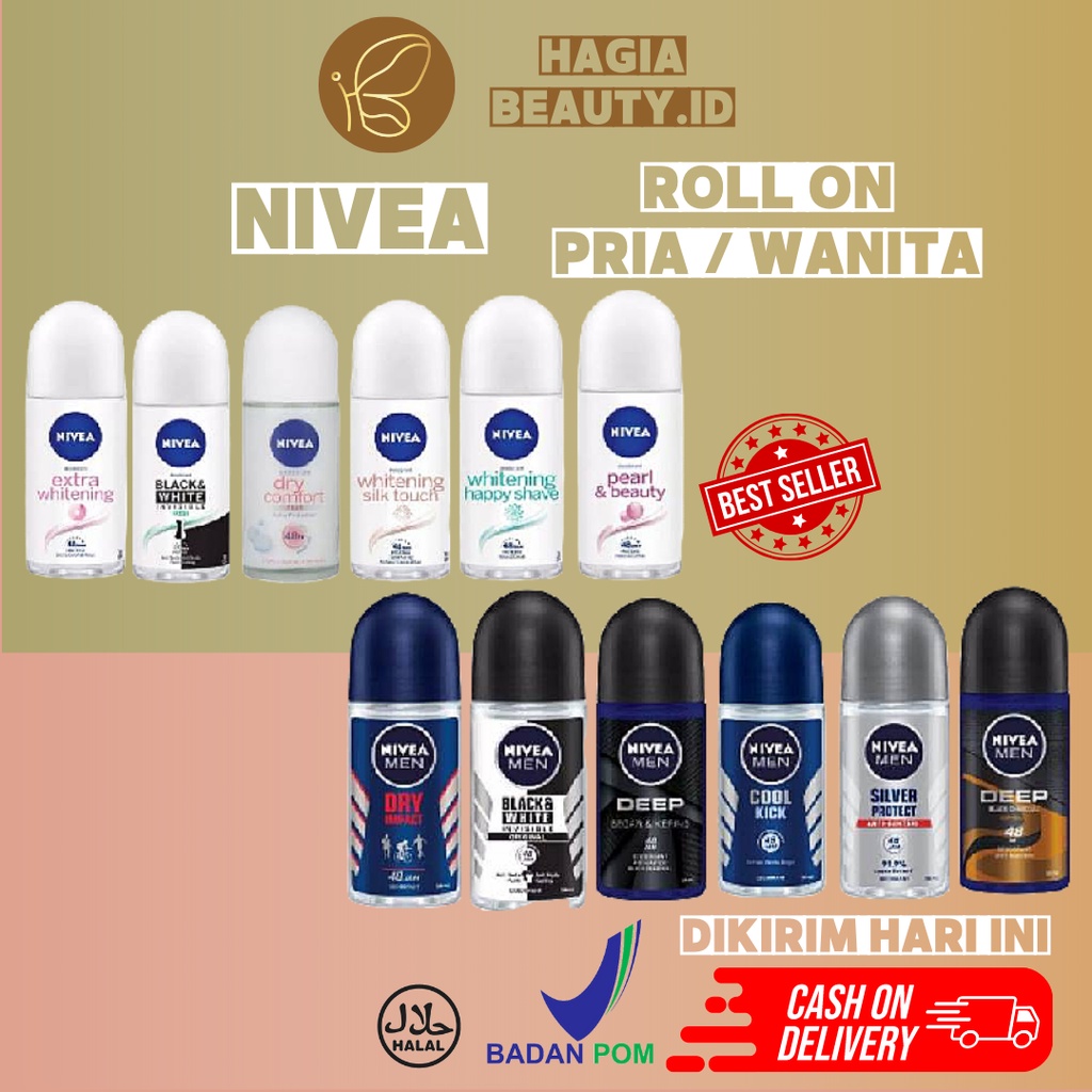 BISA COD - NIVEA DEODORANT MEN WOMAN - DEO FEMALE - ROLL ON NIVEA WANITA PRIA