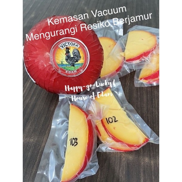 

Keju EDAM Cheese De Jong's / Victoria / Ayam Hitam 100 gr / 250 / Ori Pack