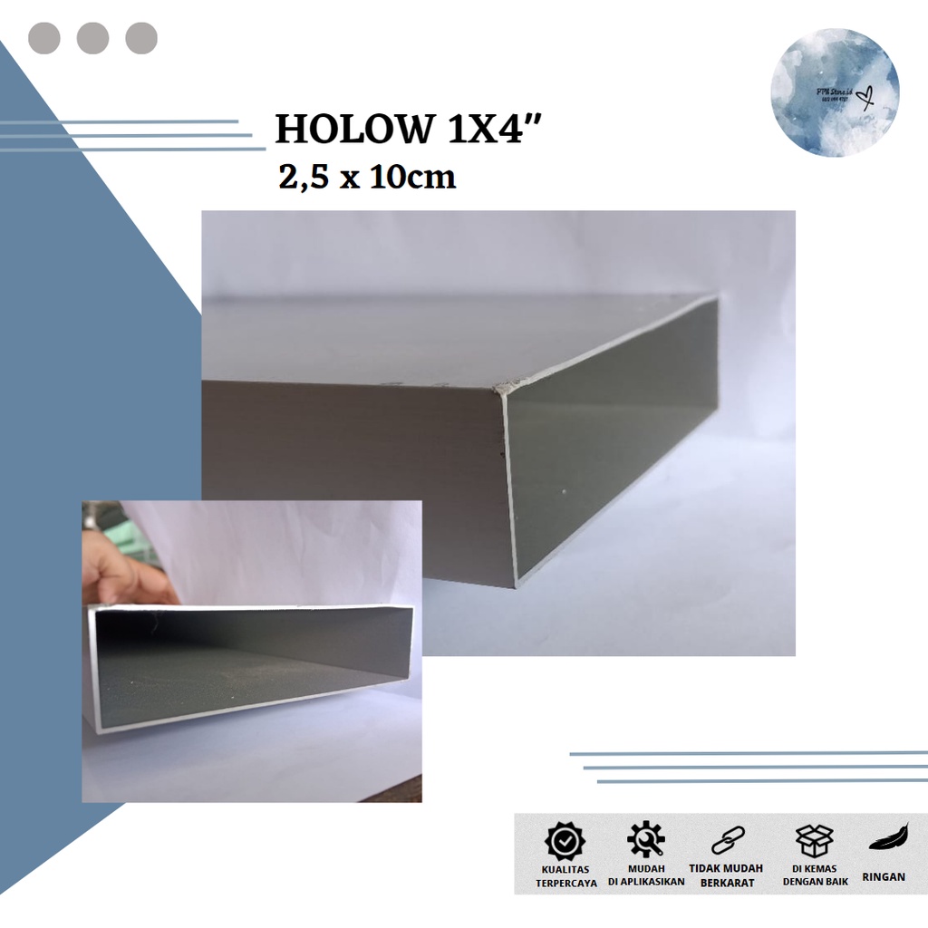 (PANJANG 6 METER) HOLLOW JIDAR ALUMINIUM 1X4 INCH (GRATIS ONGKOS POTONG)