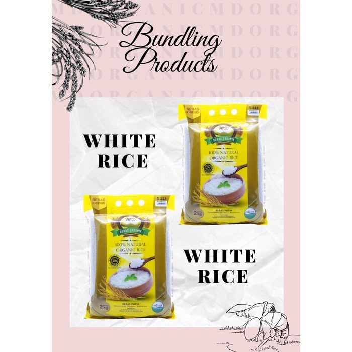 

MD Beras Putih Ciherang Organik isi 2pcs / Paket Bundling MD Organic White Rice (Ciherang) 2Kg Isi 2 pcs