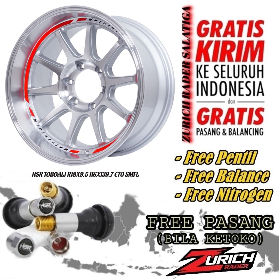 Velg Mobil Trailblazer Ring 18 HSR TOBOALI R18 Lubang 6 Silver Polish Veleg Everest Dmax Panther Paj