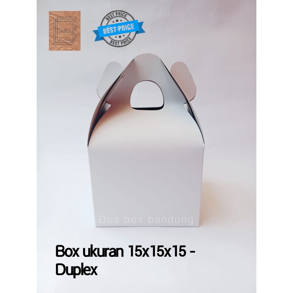 (10pcs) TAS KUE BOLU 15x15x15 TANPA JENDELA DUPLEX DUS TOPLES KUE KERING 500 GRAM DUS KUE ROTI SOBEK