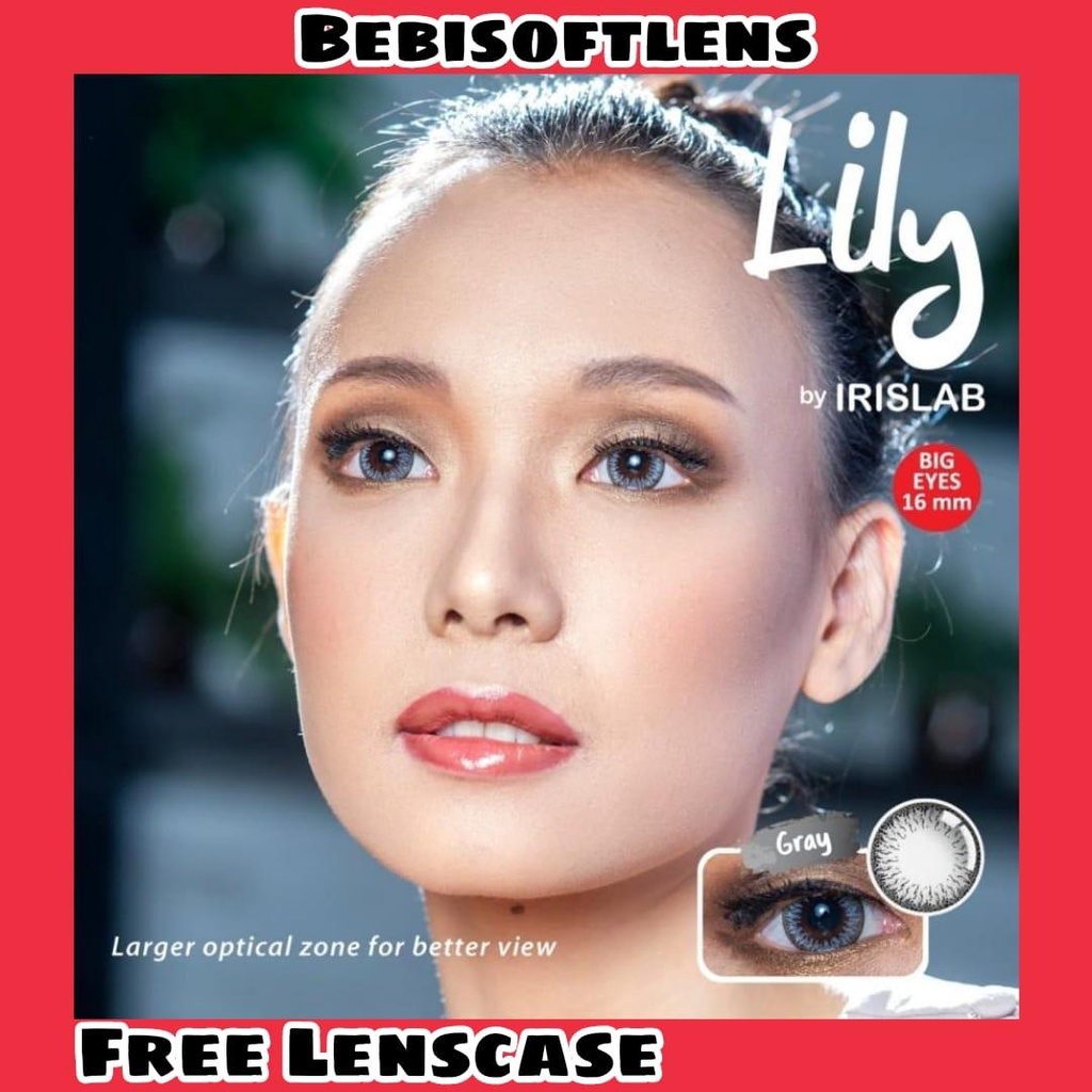 Softlens Lily by IrisLab BIG EYES DIA 16.00mm NORMAL MINUS BLACK GREY BROWN BLUE (-0.50 s/d -3.00) Lensa Kontak