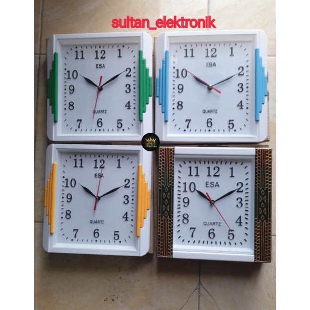 JAM DINDING ESA MODEL KOTAK MOTIF WARNA