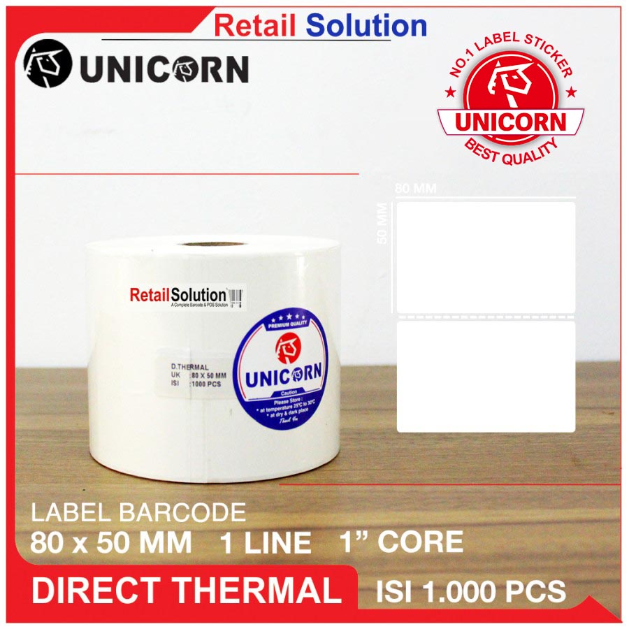 Label Stiker Resi Thermal 80x50 mm / 80 x 50 mm / 80x50mm Isi 1000