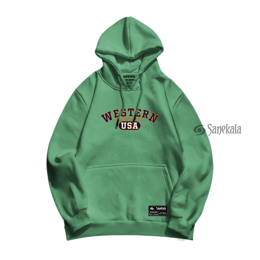SNKL Sweater Hoodie jumper WESTEREN Pria Wanita Unisex Bahan Tebal Halus Dan Lembut size M - xxl Oversize