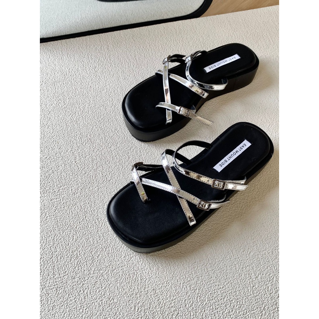 EASTMOUNTSIDE - ESME silver| platform sandal | sandal wanita