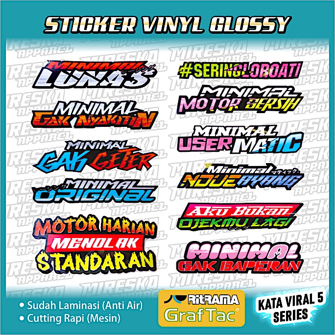 TERLARIS!!! STICKER KATA-KATA VIRAL SERIES 5 | STIKER HELM MOTOR CUTTING VIRAL HOLOGRAM | KATA-KATA 