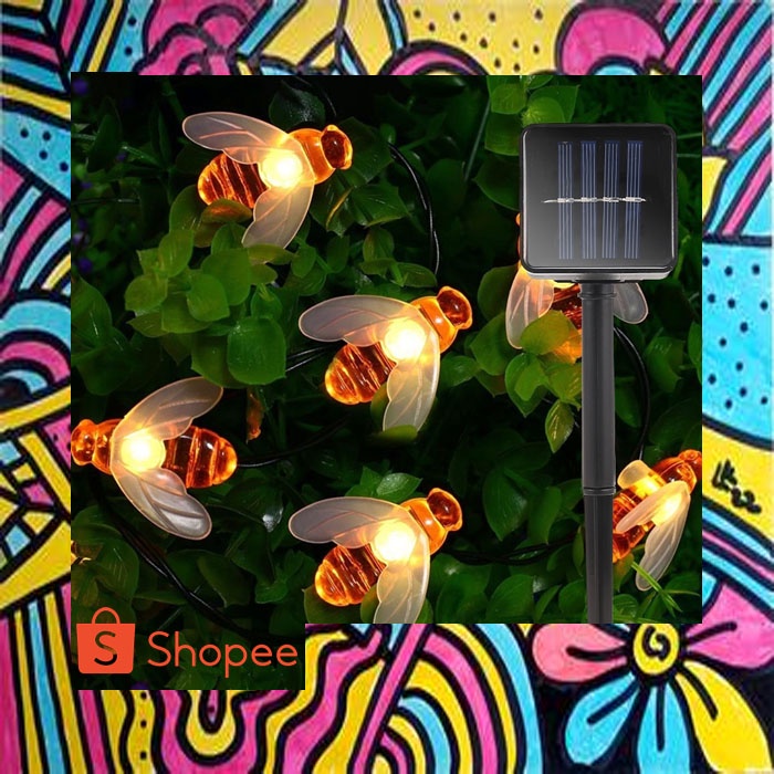 Finether Lampu Taman LED Solar Power Bentuk Lebah